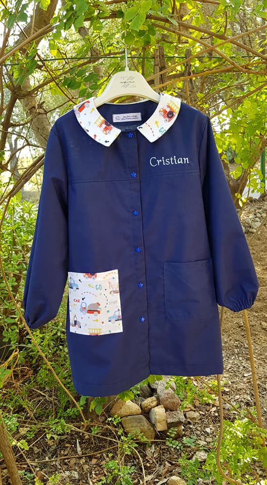 Grembiule Scuola primaria CARTAMODELLO da taglia 5 anni a 13 anni, UNISEX