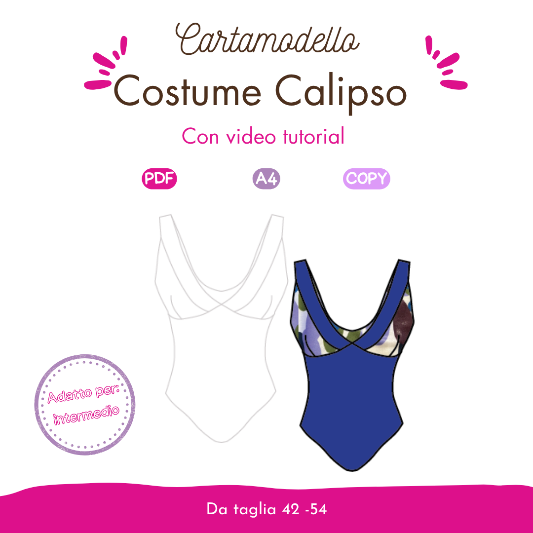 Costume intero CARTAMODELLO Calipso donna da misura II° a IX°