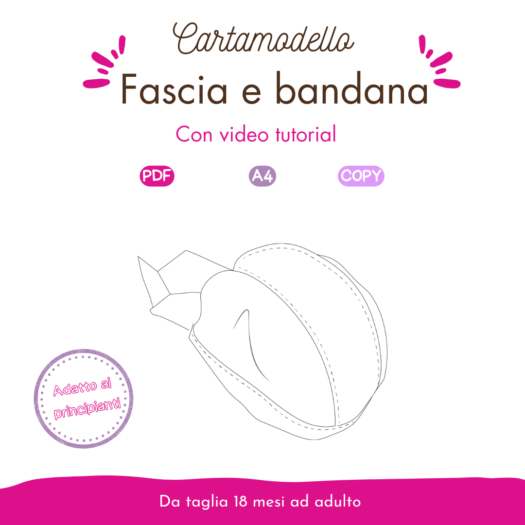 Bandana e fascia bandana CARTAMODELLO bambino e adulto