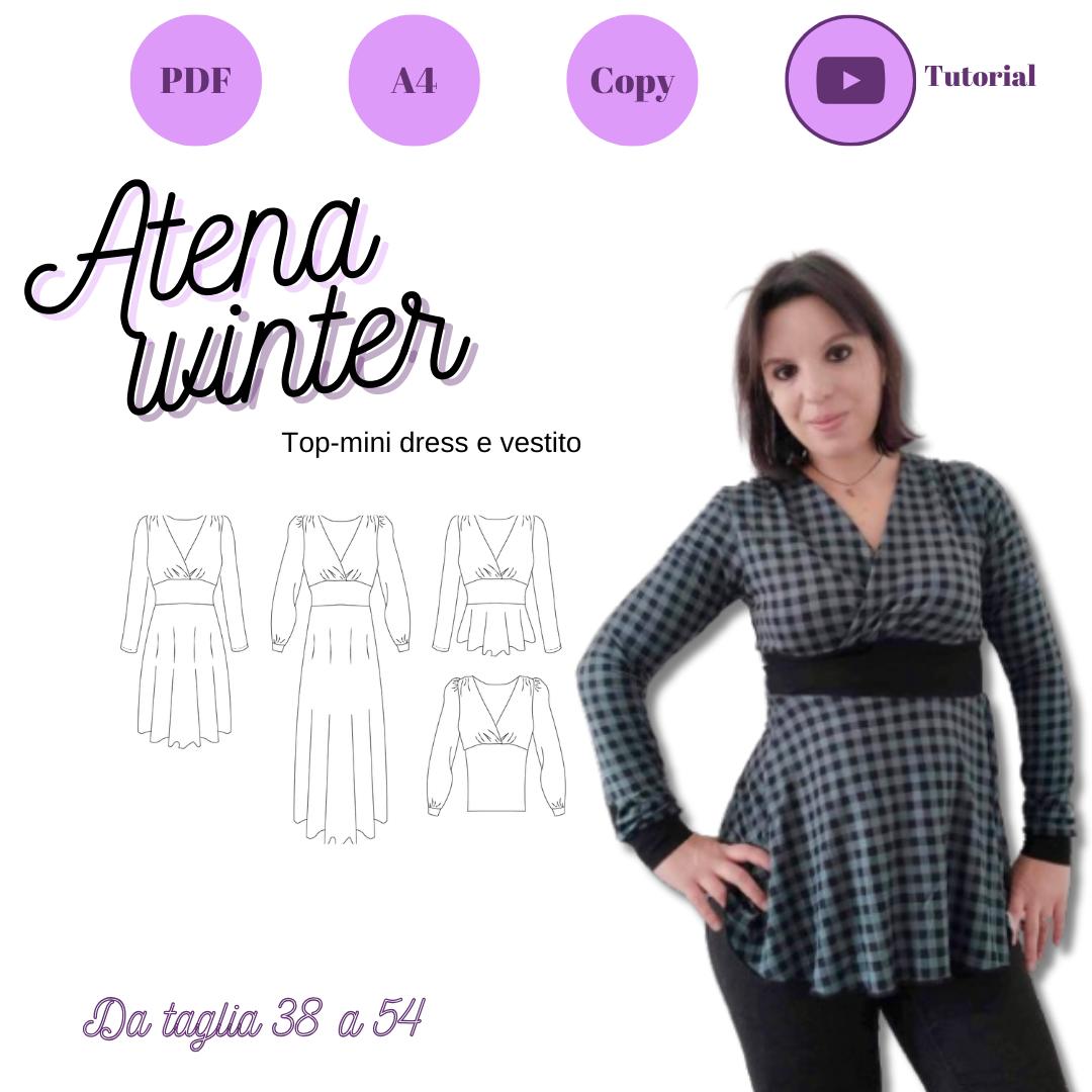 Cartamodello abito donna ATENA WINTER da taglia 38 a 54