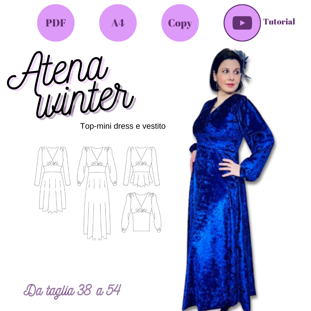 Cartamodello abito donna ATENA WINTER da taglia 38 a 54
