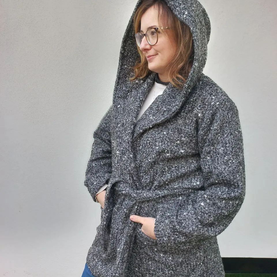 Cappotto Cardigan Cacao&cannella, CARTAMODELLO donna da taglia 40 a 54