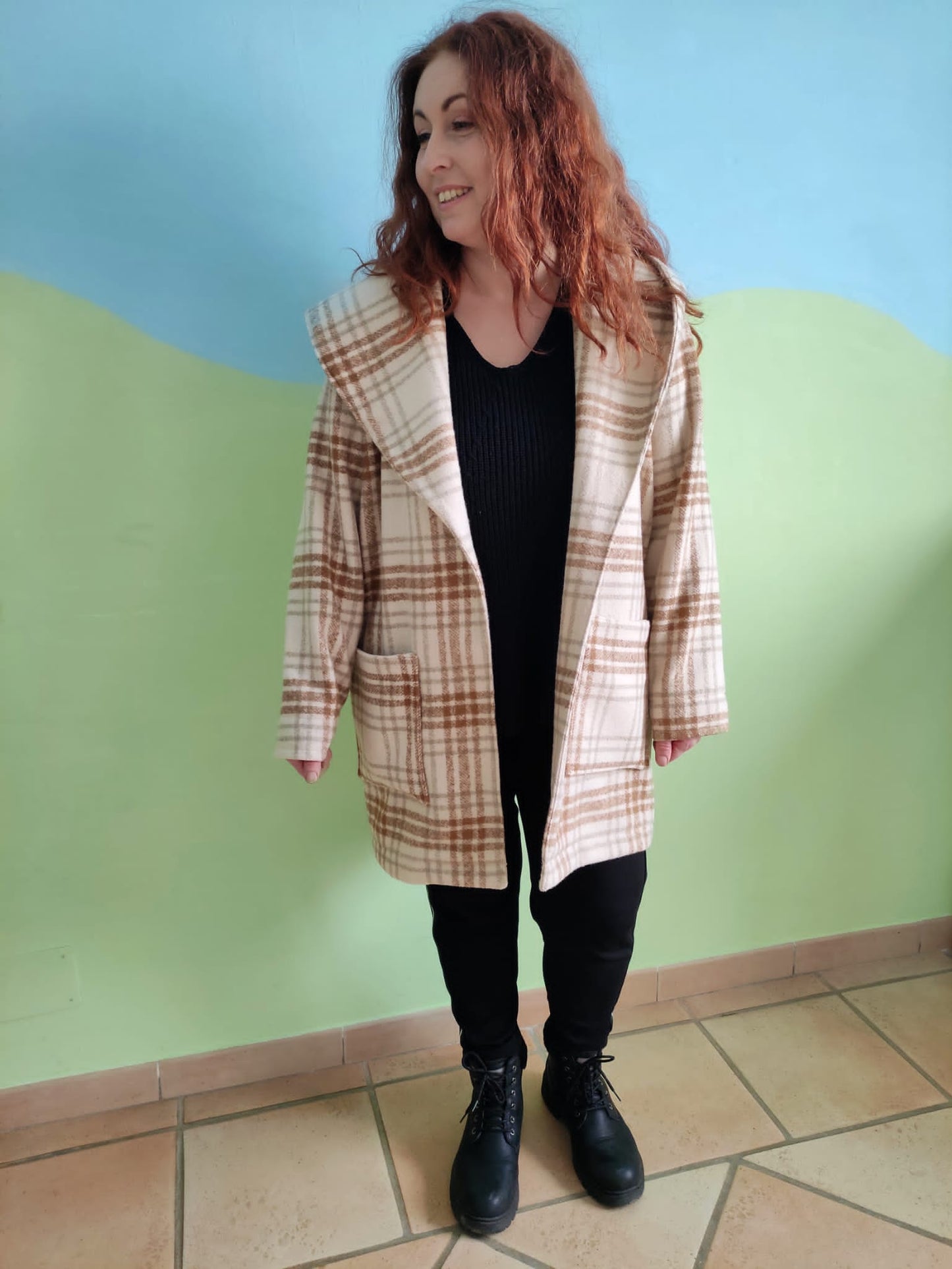 Cappotto Cardigan Cacao&cannella, CARTAMODELLO donna da taglia 40 a 54
