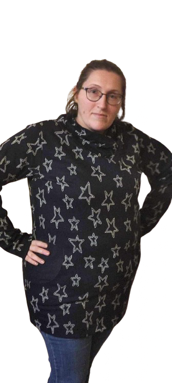 Felpa-abito Silvy CARTAMODELLO pdf donna da taglia XS a 5XL