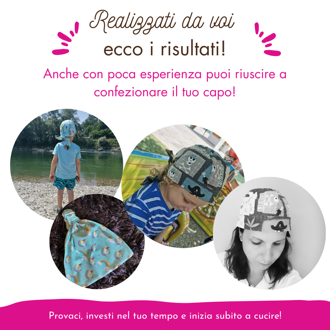 Bandana e fascia bandana CARTAMODELLO bambino e adulto