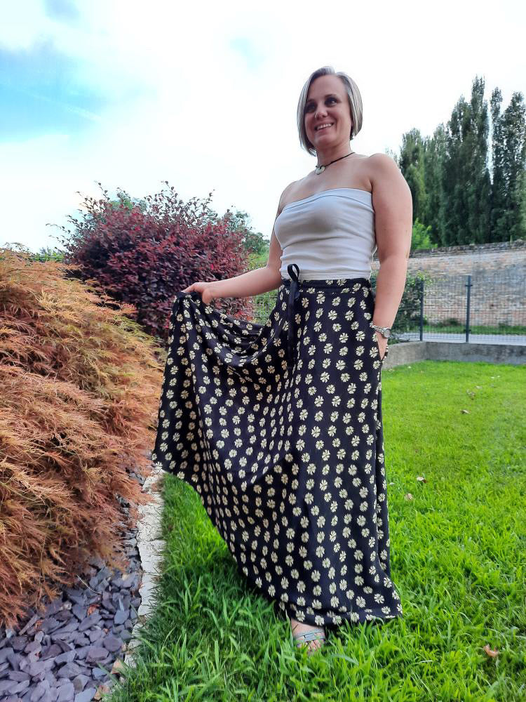 Gonna a mezza ruota CARTAMODELLO MIRABEL donna da taglia 38 a 54 con video tutorial