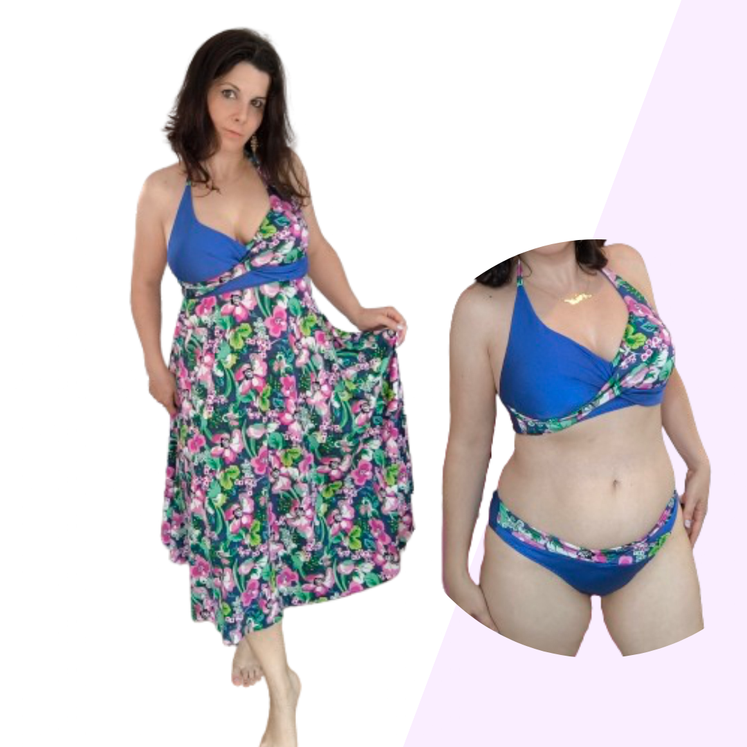 Costume-abito-tankini CARTAMODELLO Marilyn donna da misura II° a VIII°