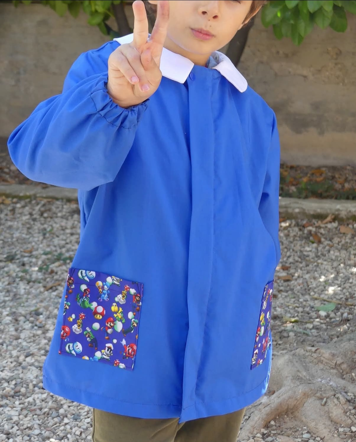 Grembiule Scuola primaria CARTAMODELLO da taglia 5 anni a 13 anni, UNISEX
