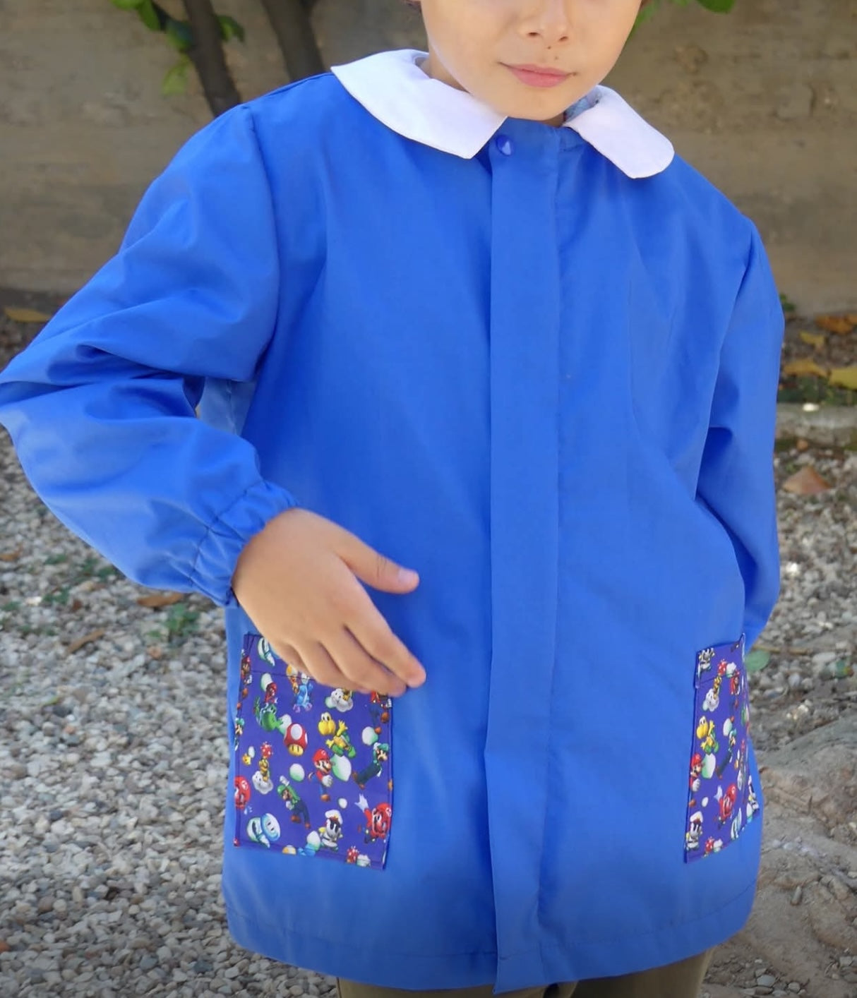 Grembiule Scuola primaria CARTAMODELLO da taglia 5 anni a 13 anni, UNISEX