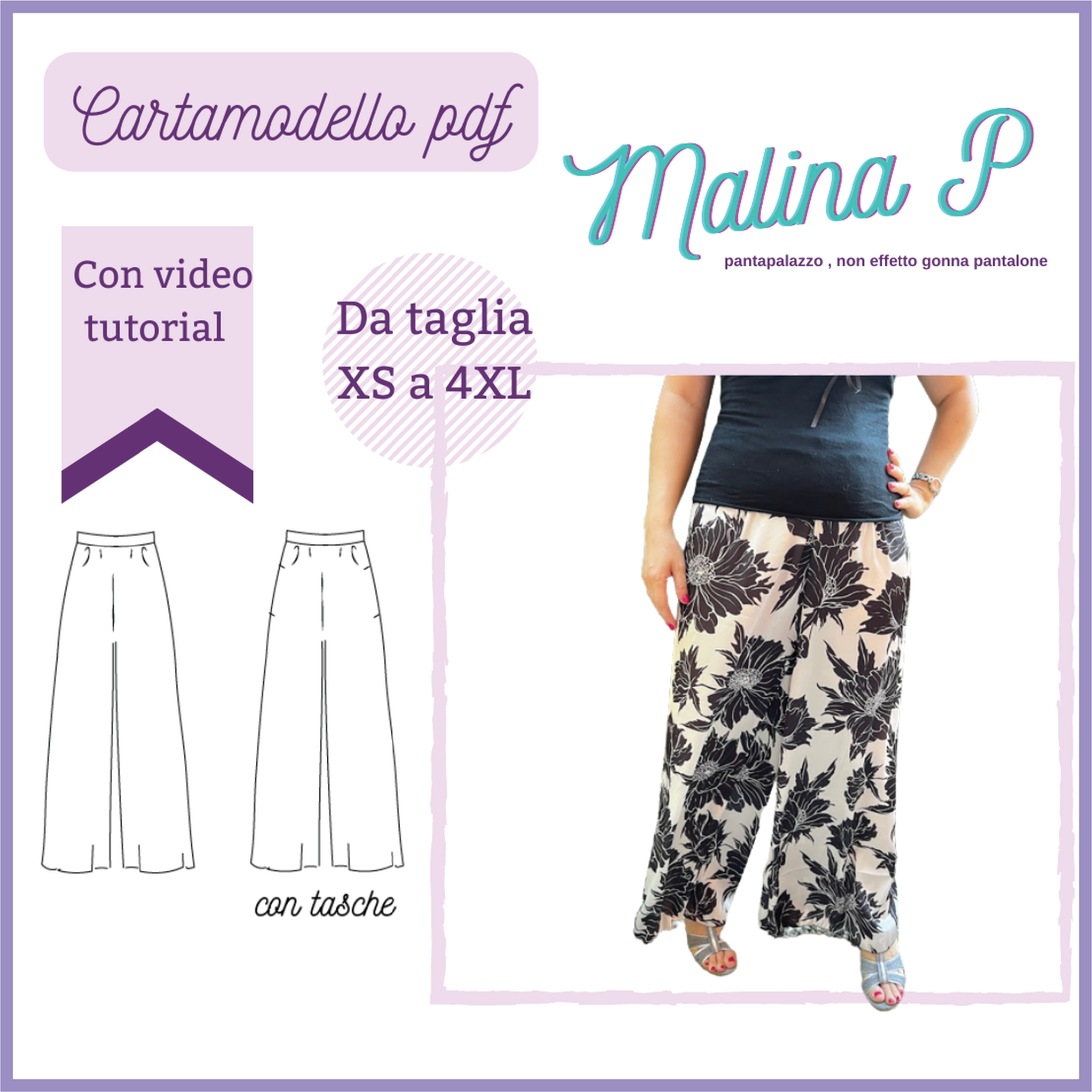 Pantapalazzo donna MALINA P versione da taglia XS a 4XL