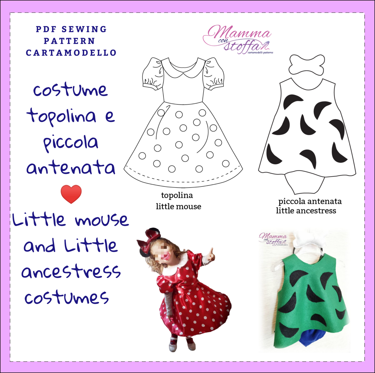 Vestito topolina e piccola antenata CARTAMODELLO PDF