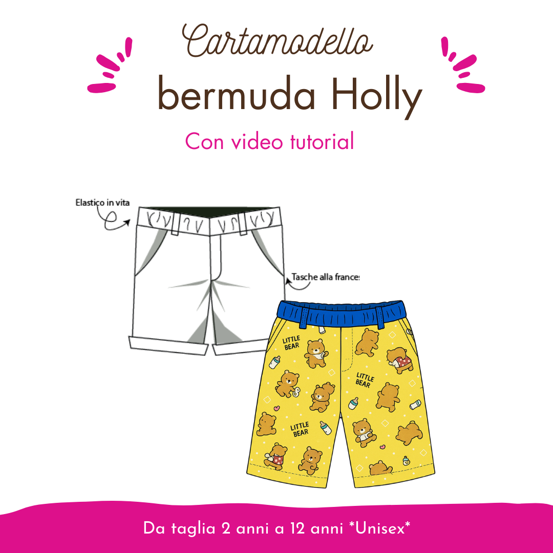 bermuda CARTAMODELLO PDF bambino da 2 a 12 anni