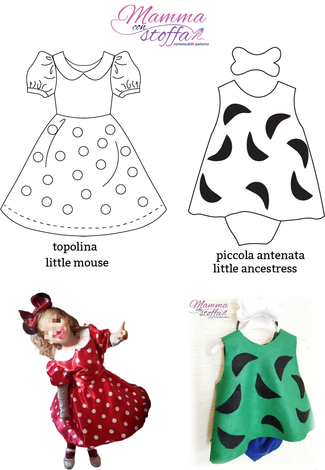 Vestito topolina e piccola antenata CARTAMODELLO PDF