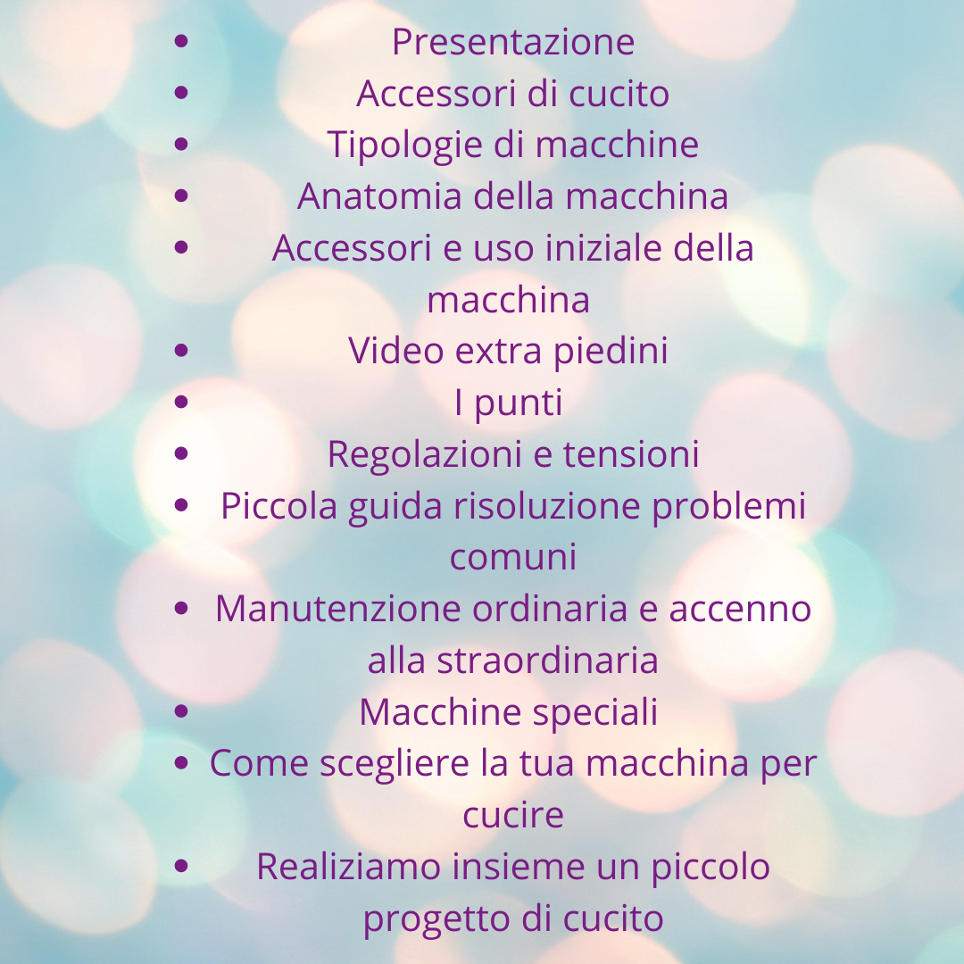 Corso macchina per cucire no secrets