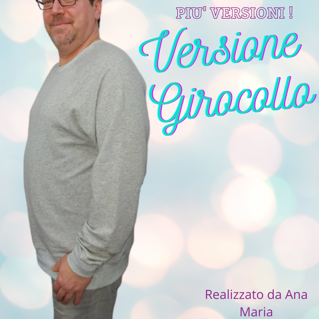 Felpa raglan uomo CARTAMODELLO da taglia S a 4xl con video confezione