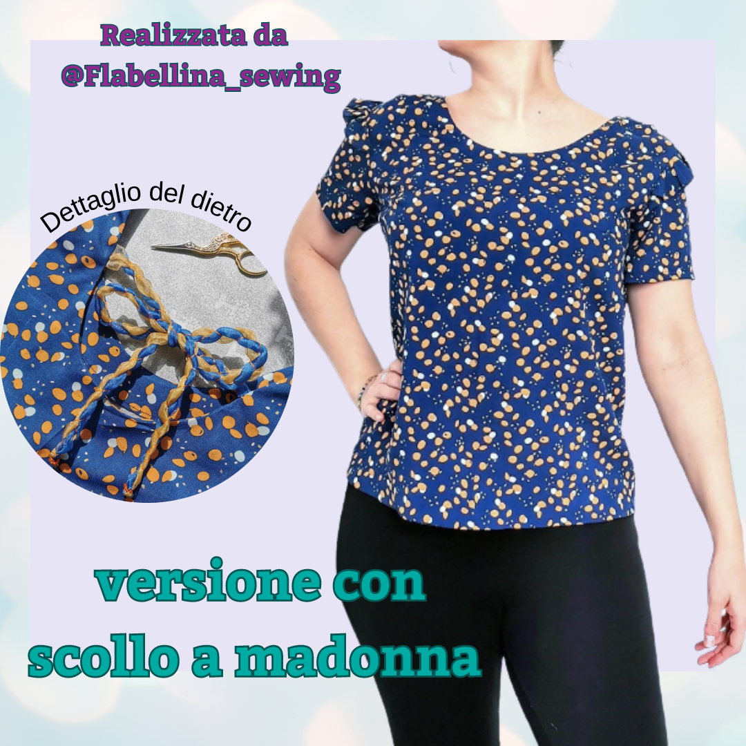 Blusa estiva donna CARTAMODELLO GINGER da taglia 40 a 54 con video tutorial
