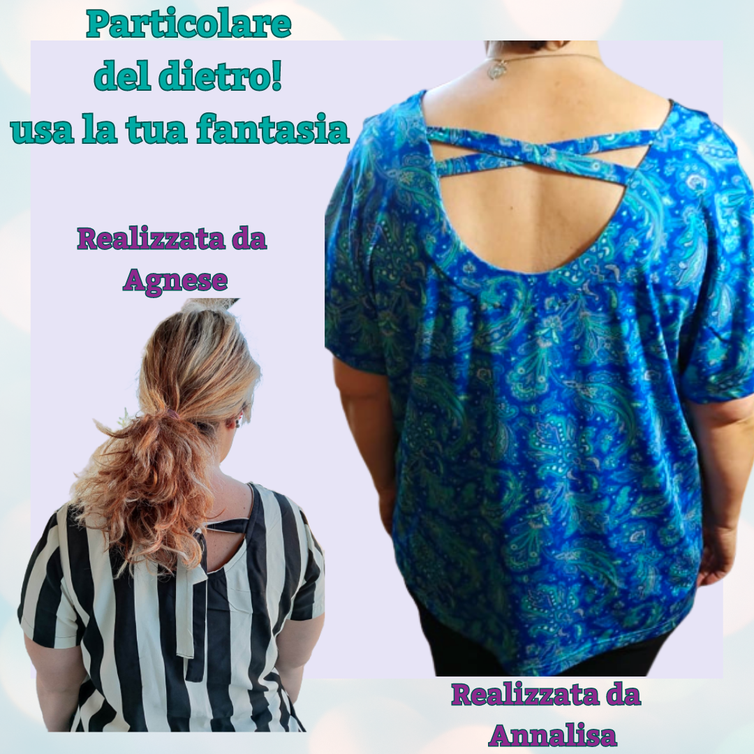 Blusa estiva donna CARTAMODELLO GINGER da taglia 40 a 54 con video tutorial