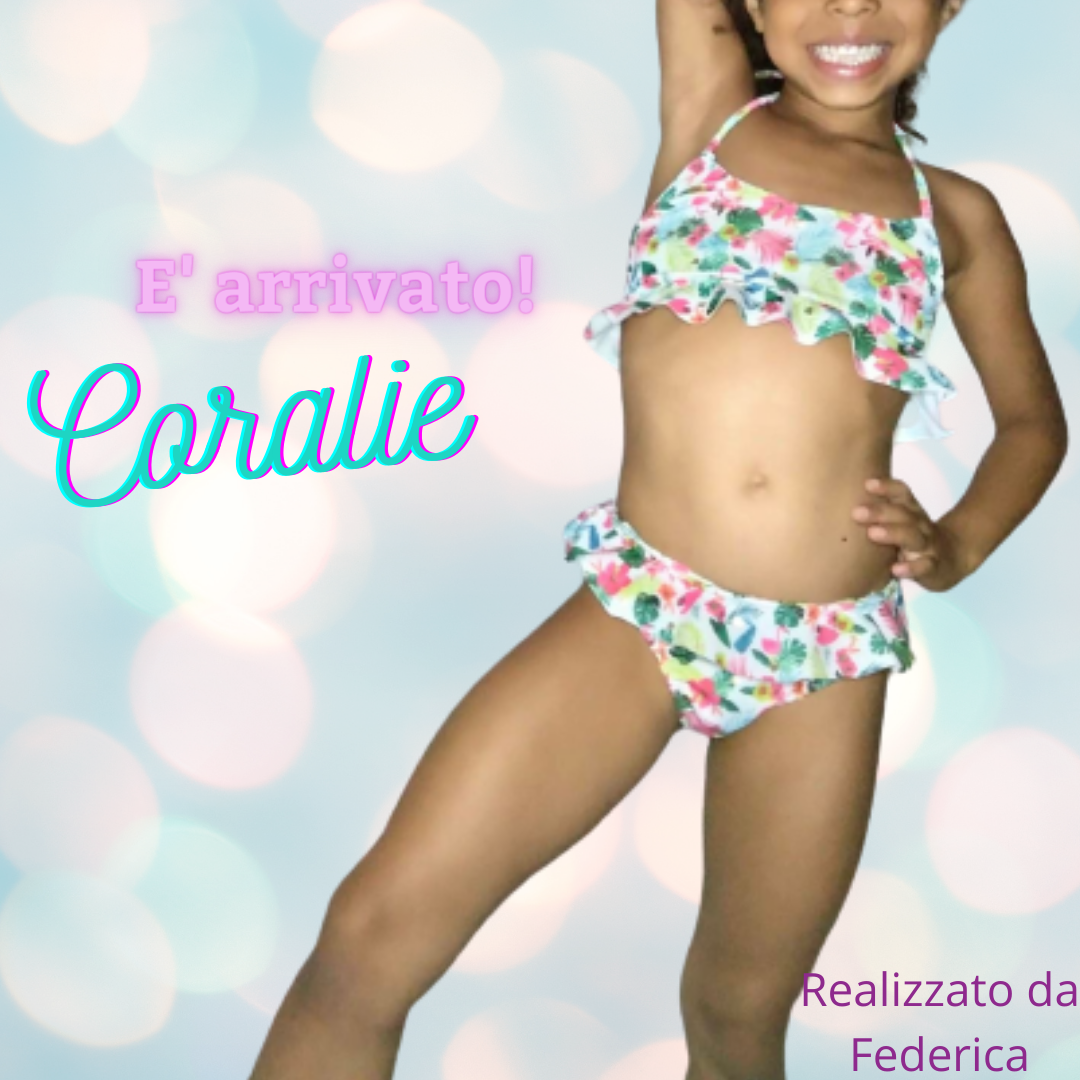 Costume Bikini-tankini CARTAMODELLO bambina tg 2 a 12/13 anni