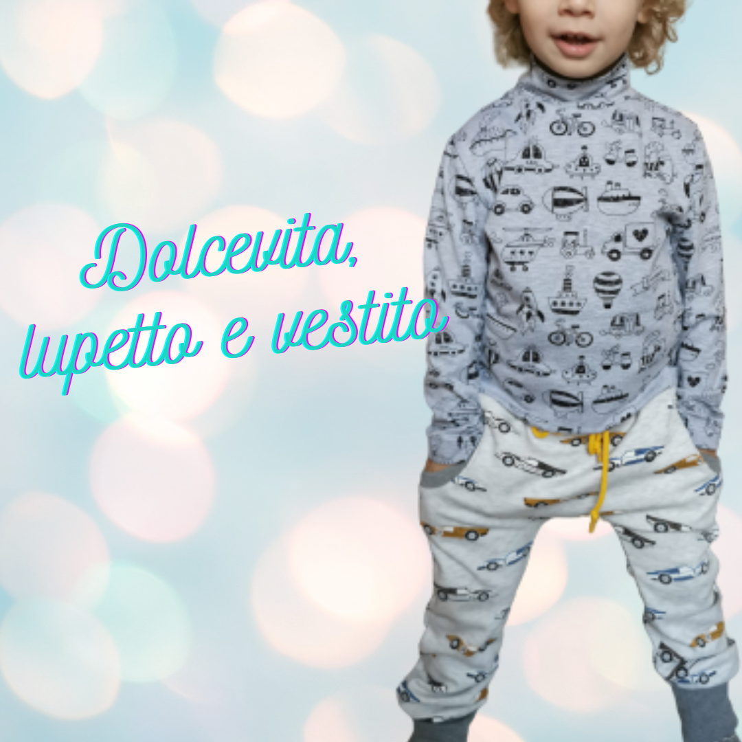 dolcevita -lupetto-vestito CARTAMODELLO PDF bambino 3 anni a 12 anni
