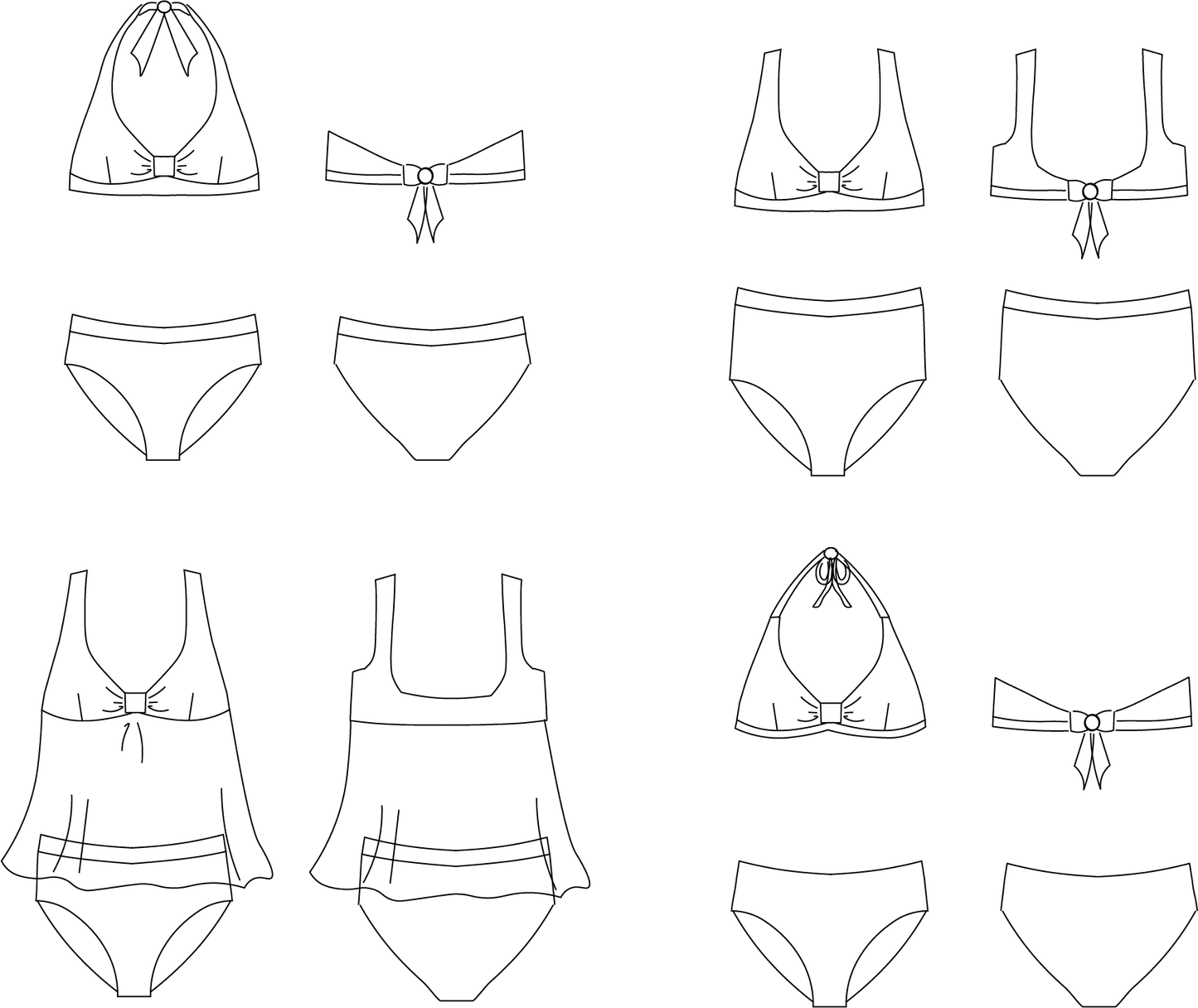 Corso confezione e cartamodelli COSTUME DA BAGNO bikini e tankini donna più versioni