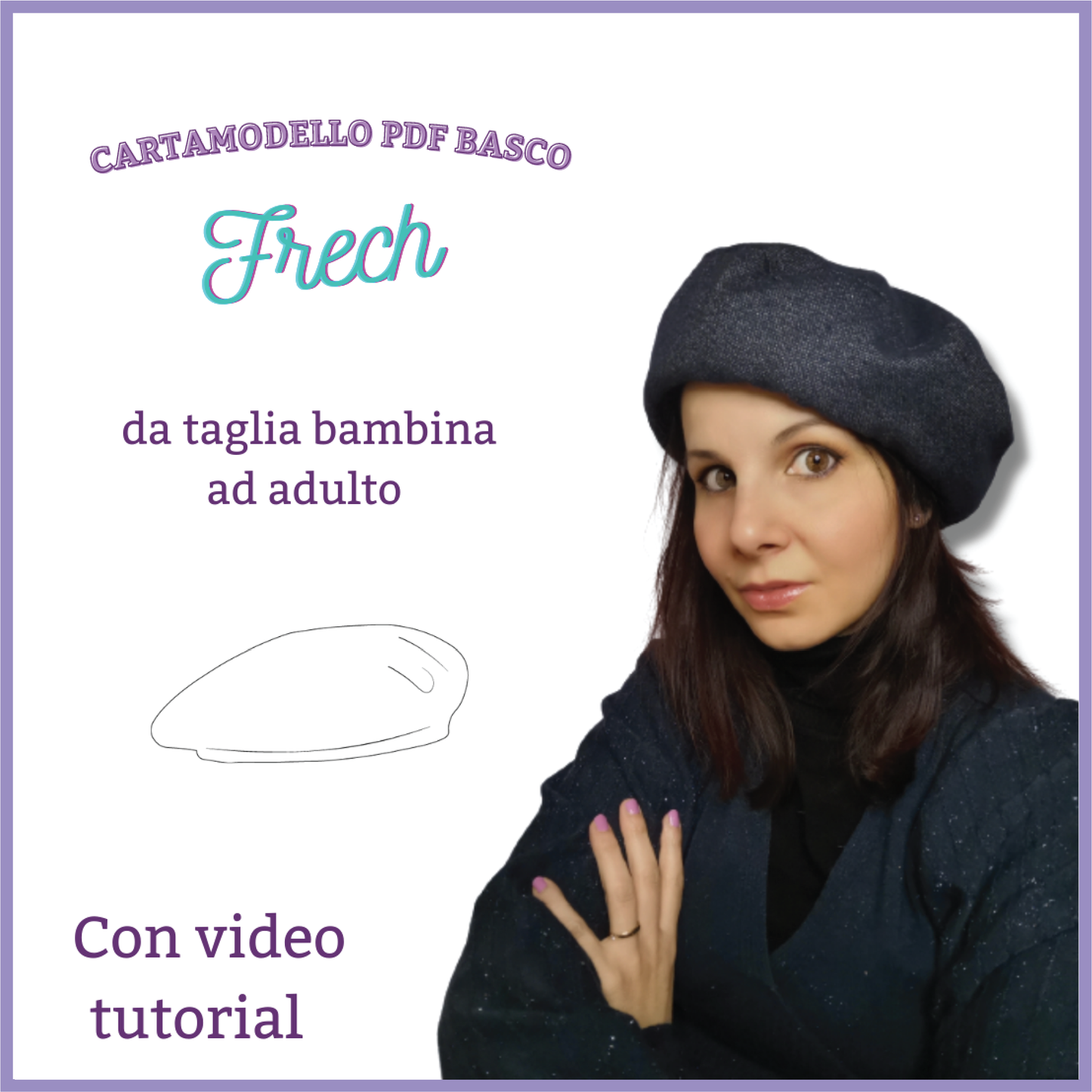 Cappello basco CARTAMODELLO bambini e adulti con tutorial