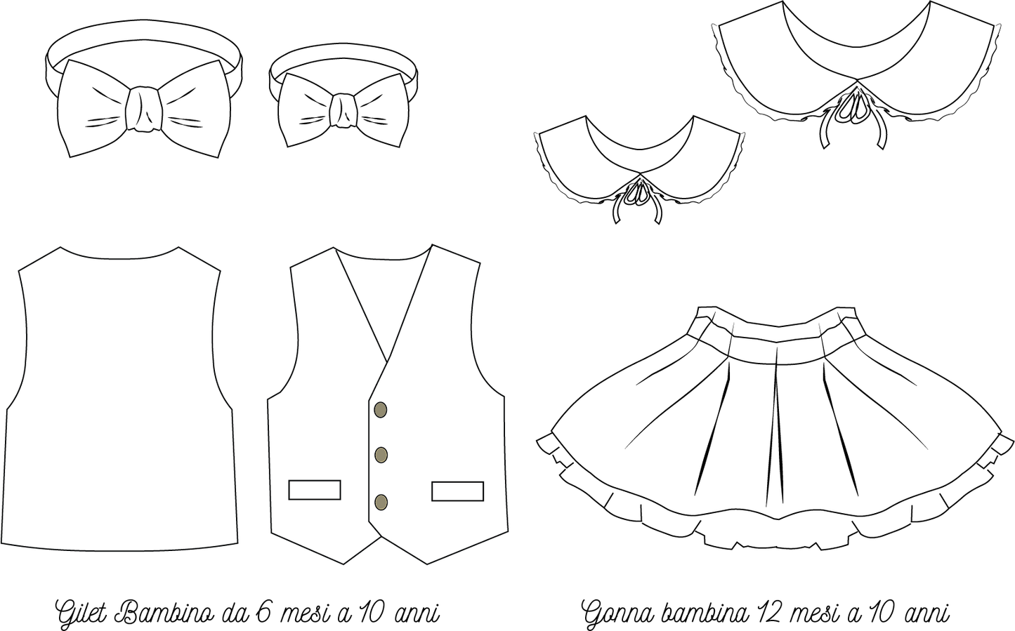 Gilet bambino CARTAMODELLO da taglia 6 mesi a 14 anni, Elegant ABC