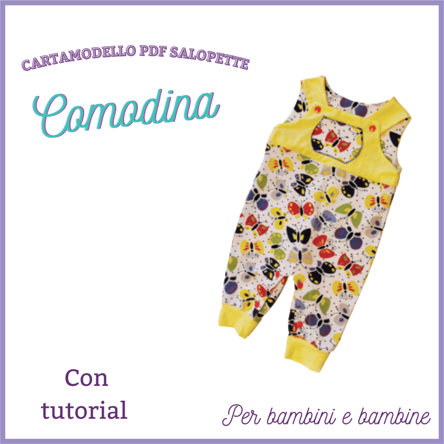 salopette neonato CARTAMODELLO PDF da taglia 0 a 36 mesi