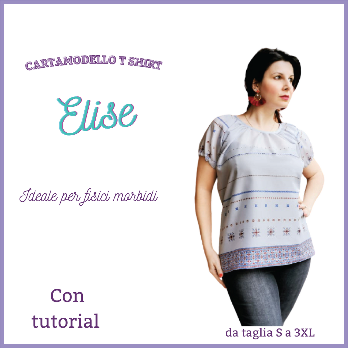 t shirt CARTAMODELLO PDF donna facile da taglia S a 3xl