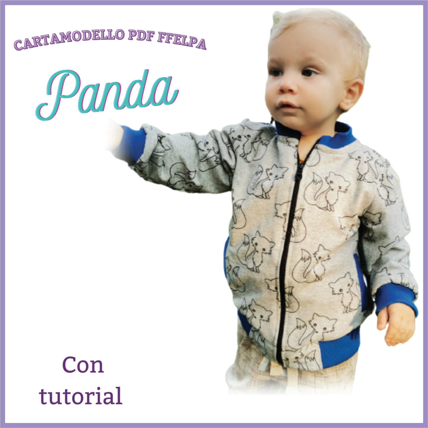 Felpa neonato CARTAMODELLO PDF da taglia 1-3 mesi a 24 mesi