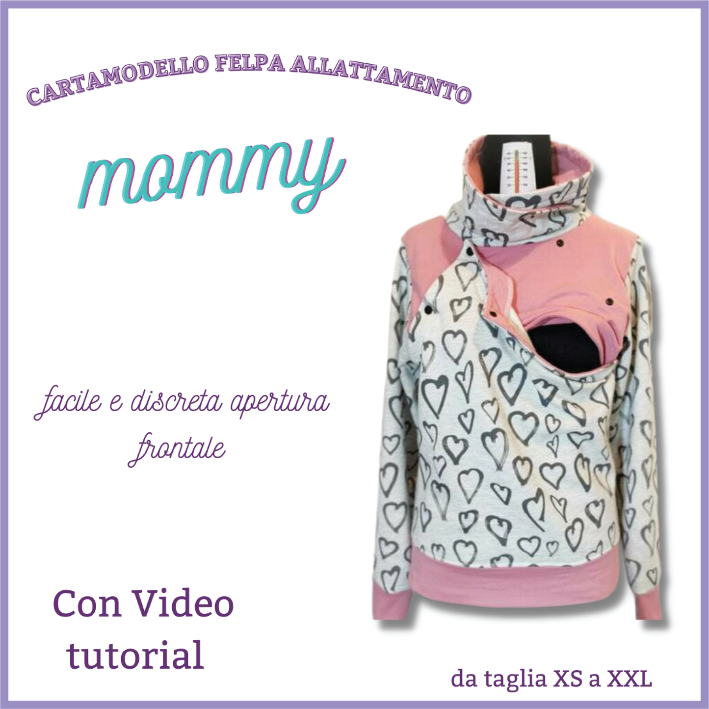 felpa allattamento CARTAMODELLO PDF donna