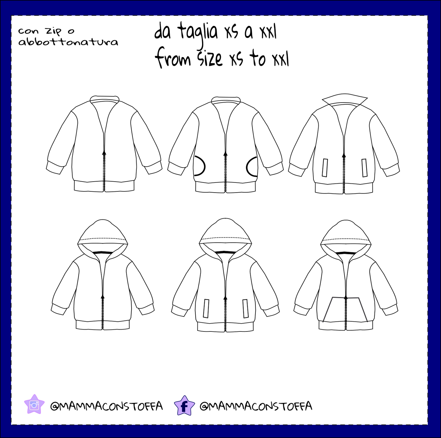 Felpa con zip o bottoni CARTAMODELLO uomo da tg xs a xxl