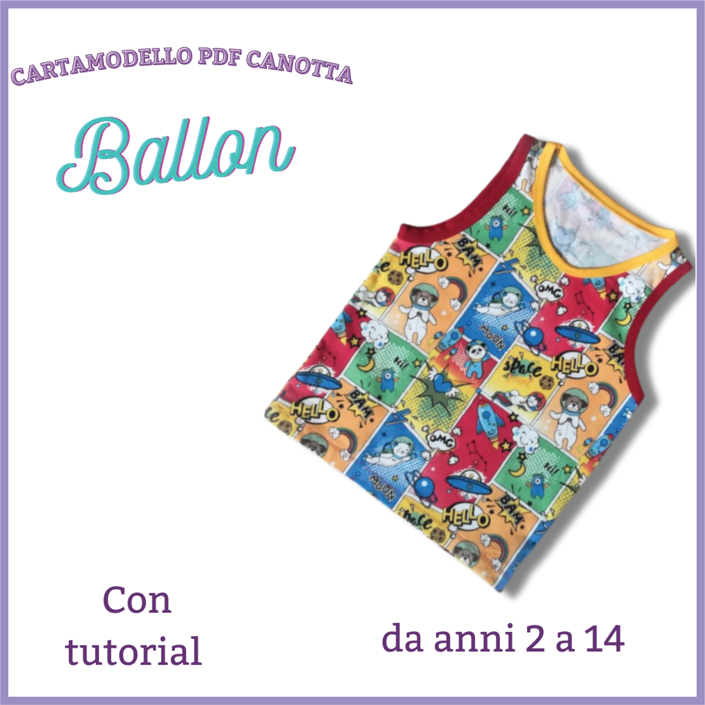 canotta bambino CARTAMODELLO PDF con tutorial