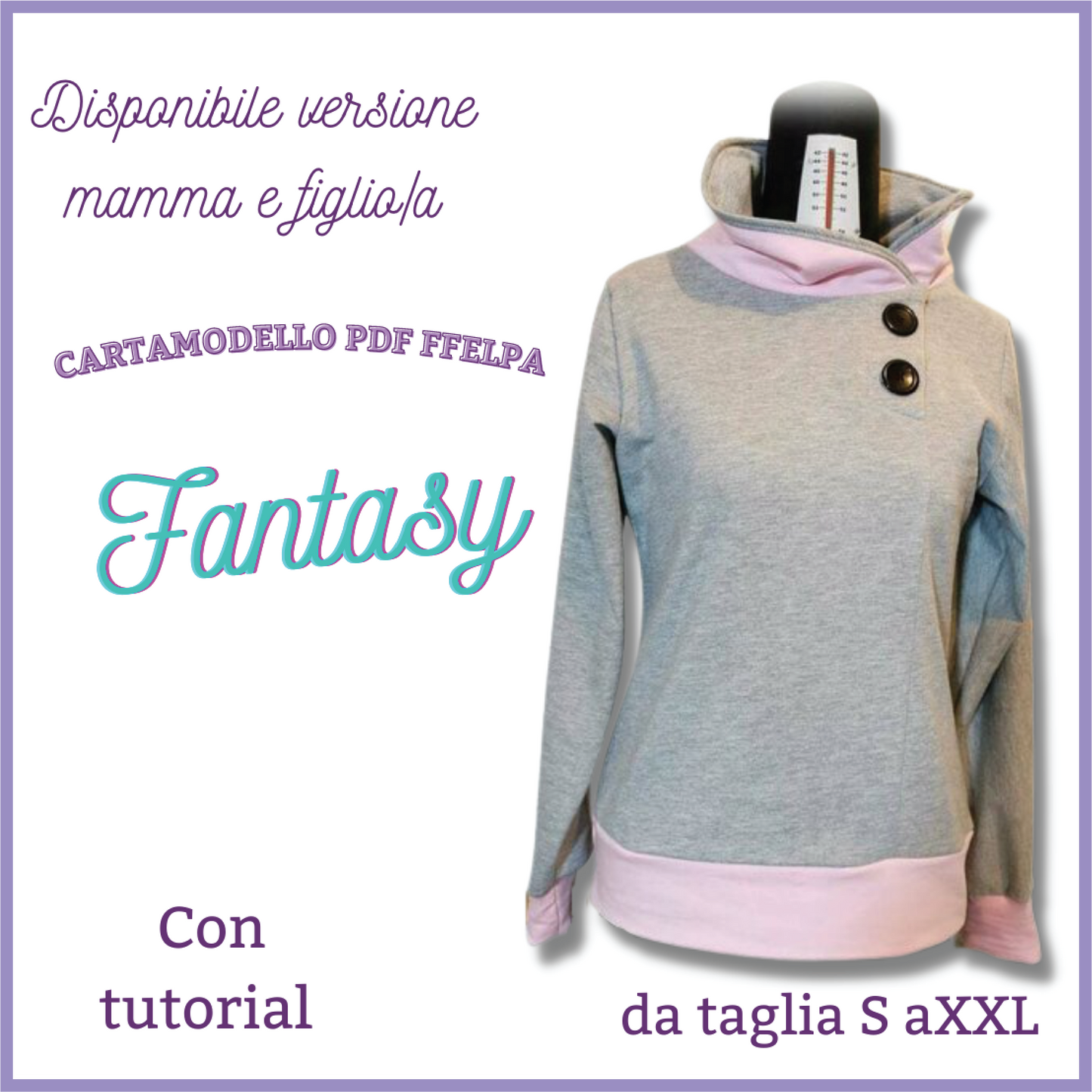 maglia donna CARTAMODELLO PDF fantasia da taglia s a xxl