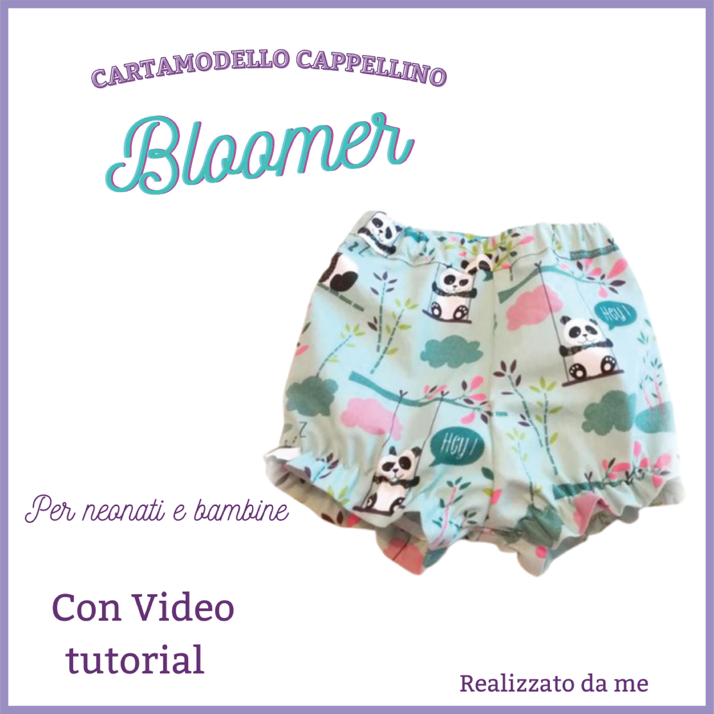 pantaloncino bloomer CARTAMODELLO PDF mesi 0 a 6 anni