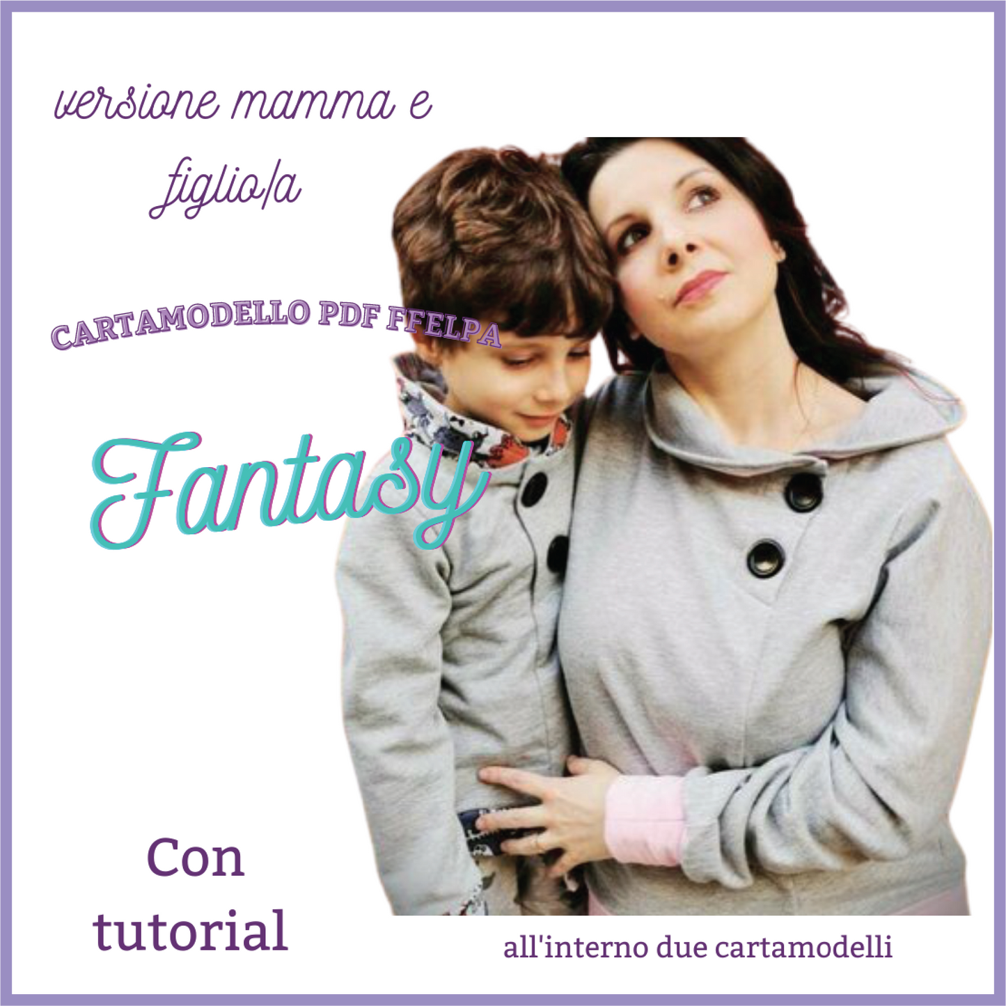 felpa CARTAMODELLO PDF mamma e figlio/a