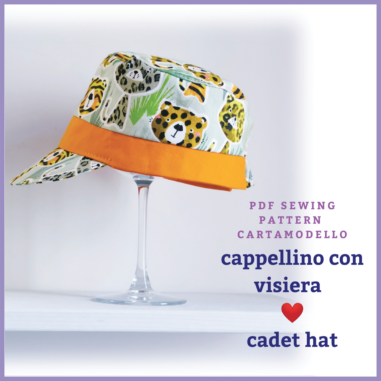 cappellino con visiera CARTAMODELLO PDF bambino e adulto
