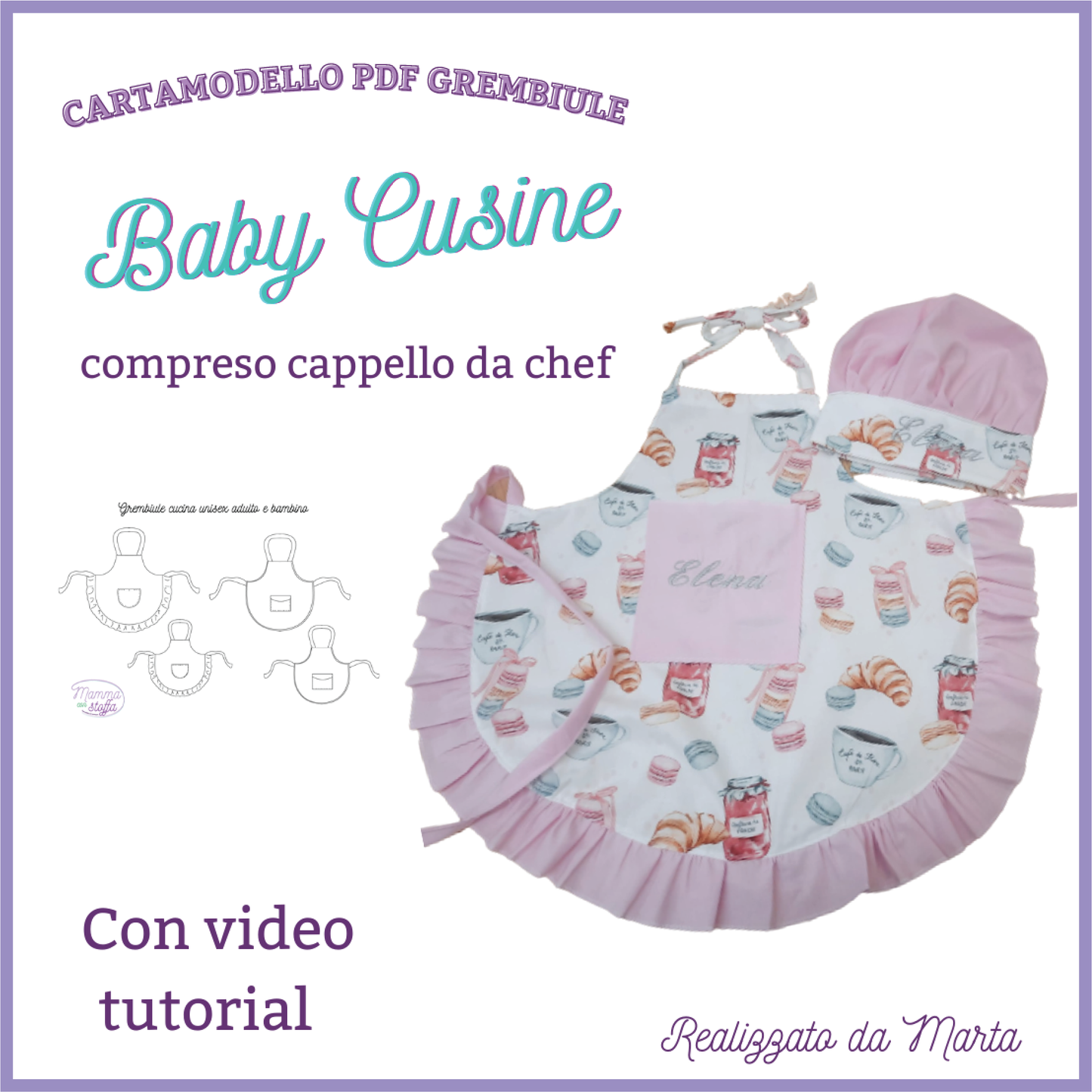 Grembiule cucina CARTAMODELLO PDF bambini