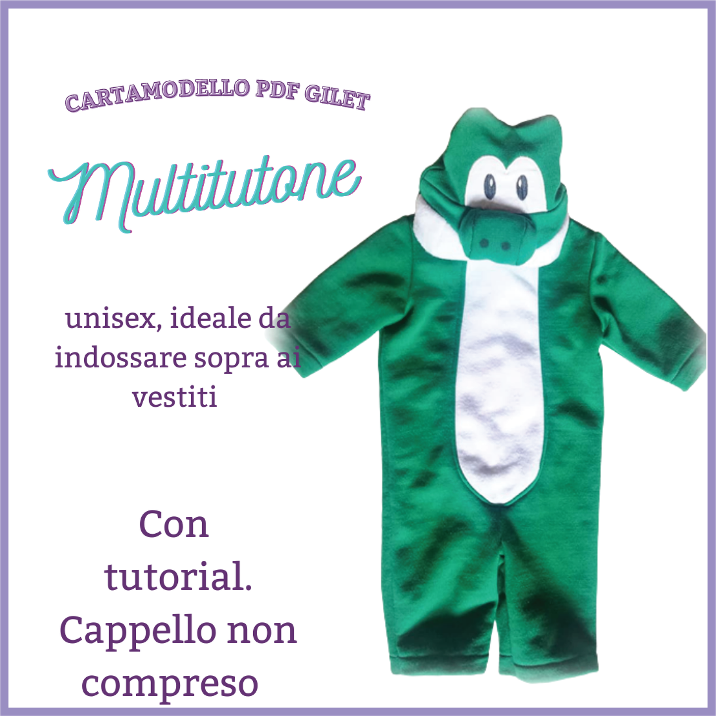 Tutone multiuso CARTAMODELLO bambino da 6 mesi a 10 anni