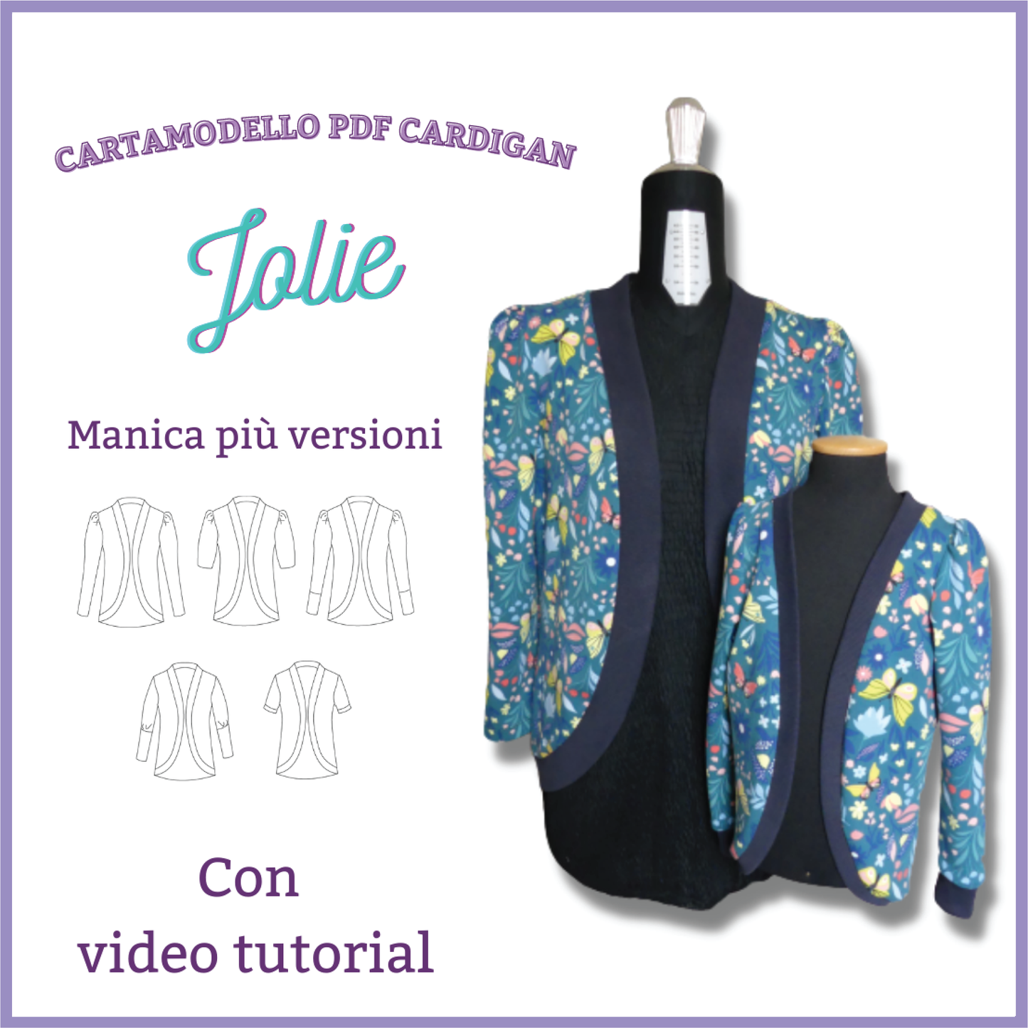 Cardigan CARTAMODELLO me e mini me donna e bambina