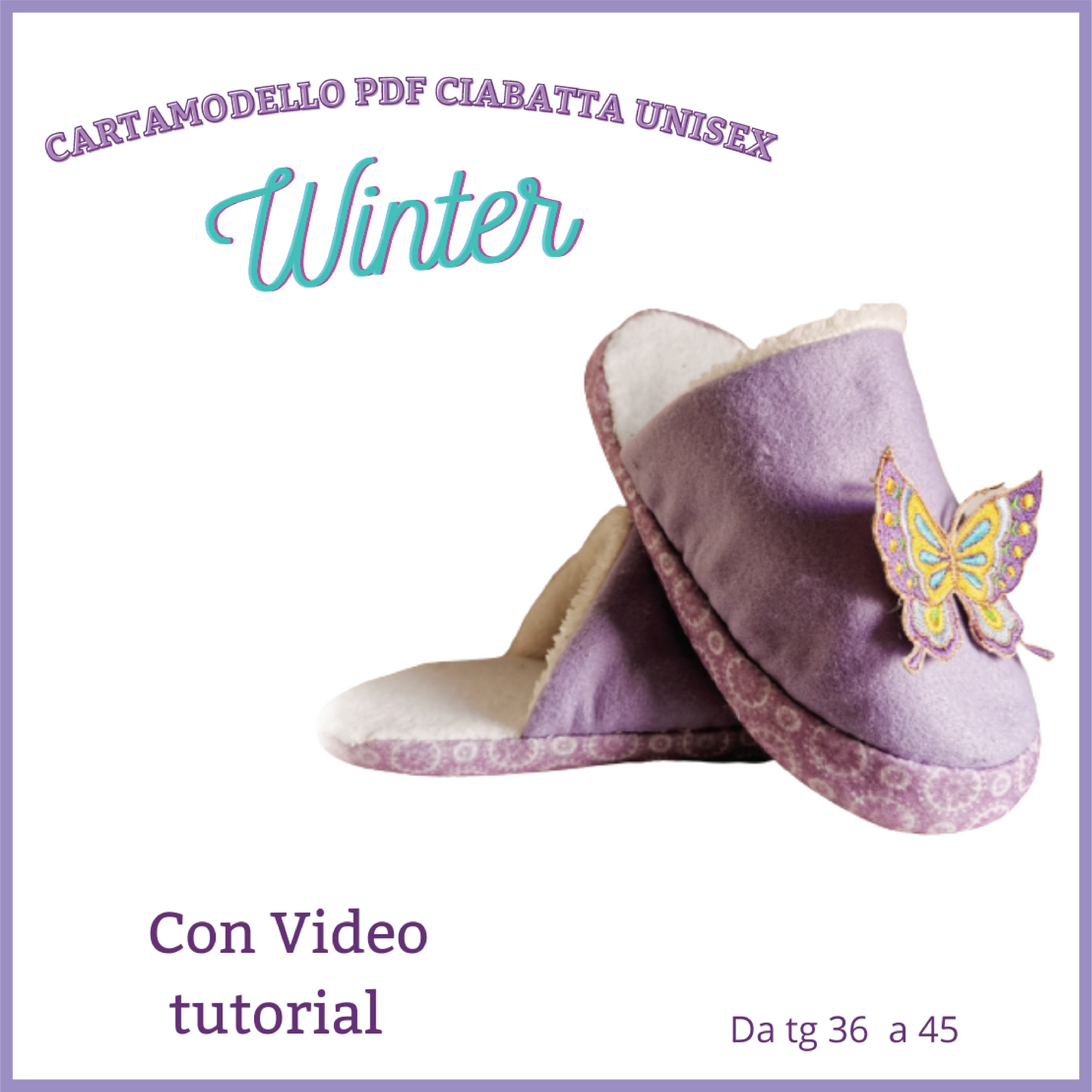 Pantofole unisex CARTAMODELLO PDF da taglia 36 a 45