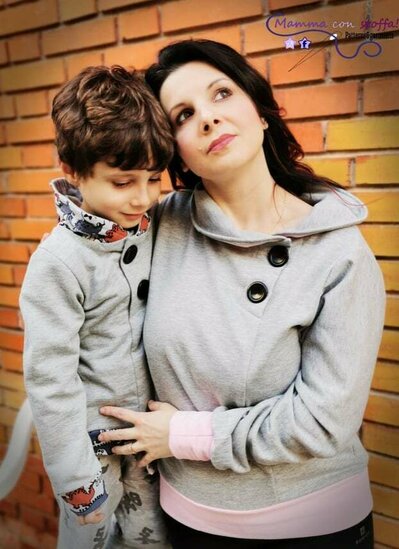 felpa CARTAMODELLO PDF mamma e figlio/a