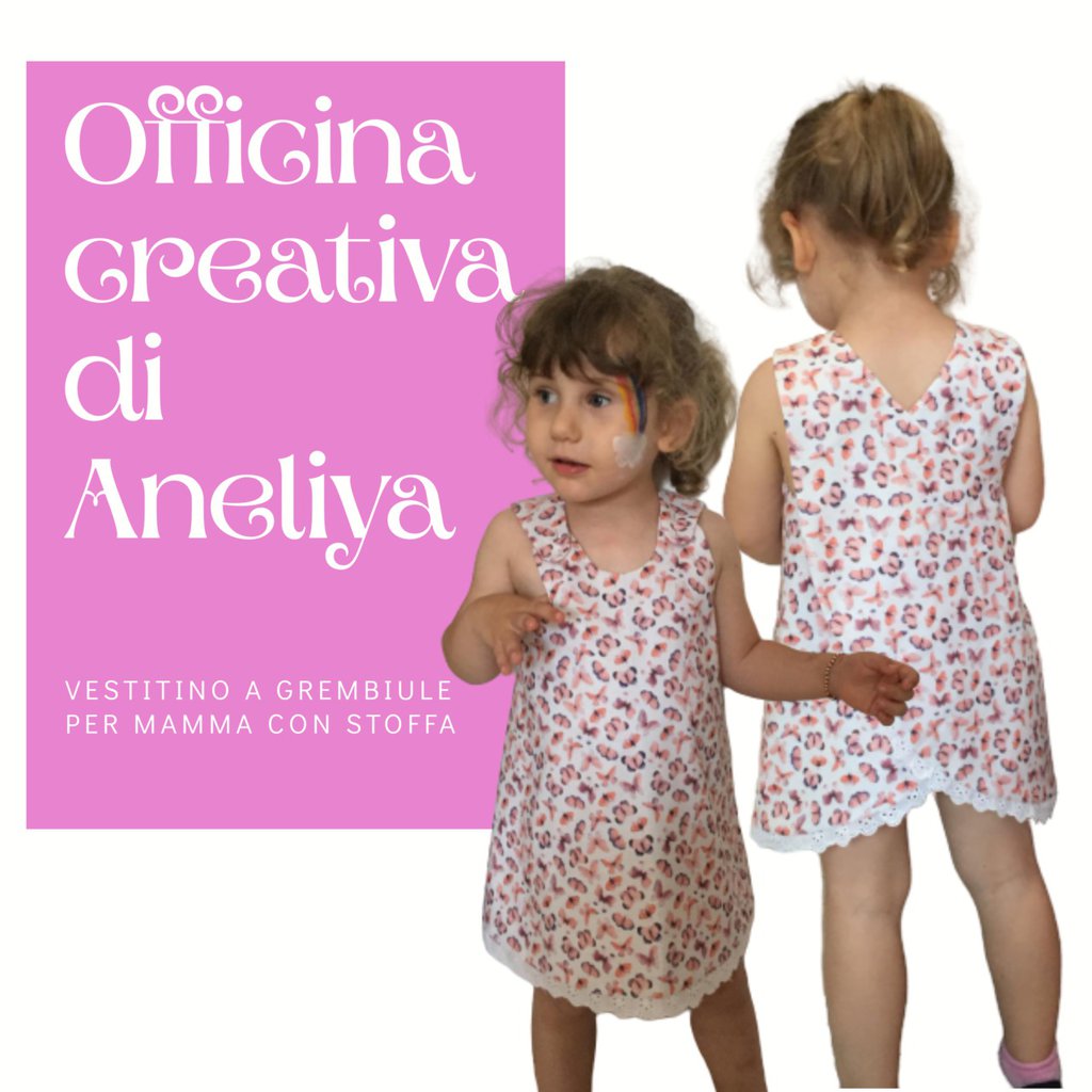 Completo vestito bloomer CARTAMODELLO PDF bambina 1-3 mesi 6 anni
