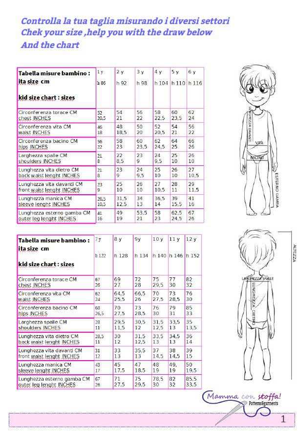 accappatoio vestaglia CARTAMODELLO PDF bambino da taglia 2 anni a 12 con video tutorial