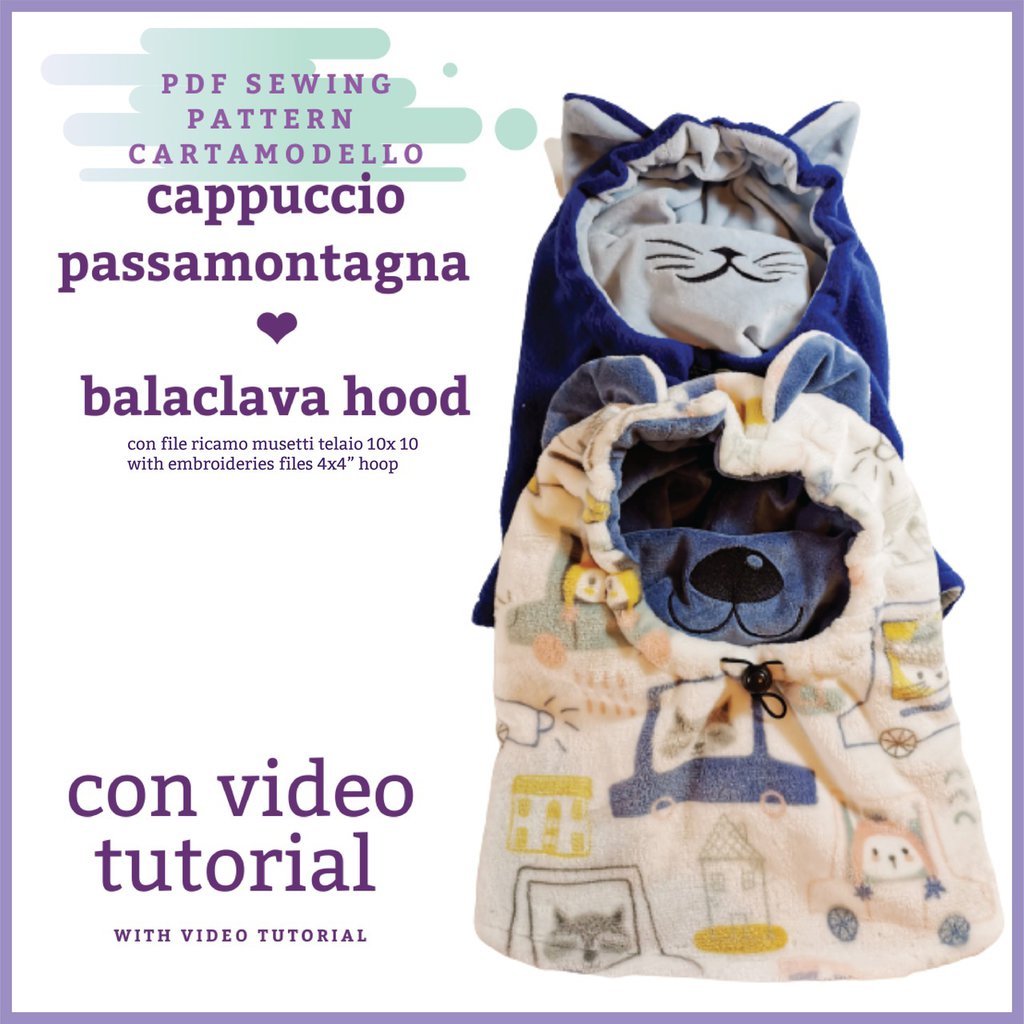 passamontagna CARTAMODELLO PDF con video tutorial bambini/adulti