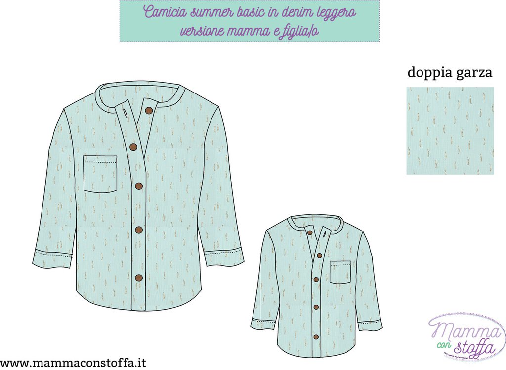 camicia CARTAMODELLO PDF bambino da 2 a 12 anni con video tutorial