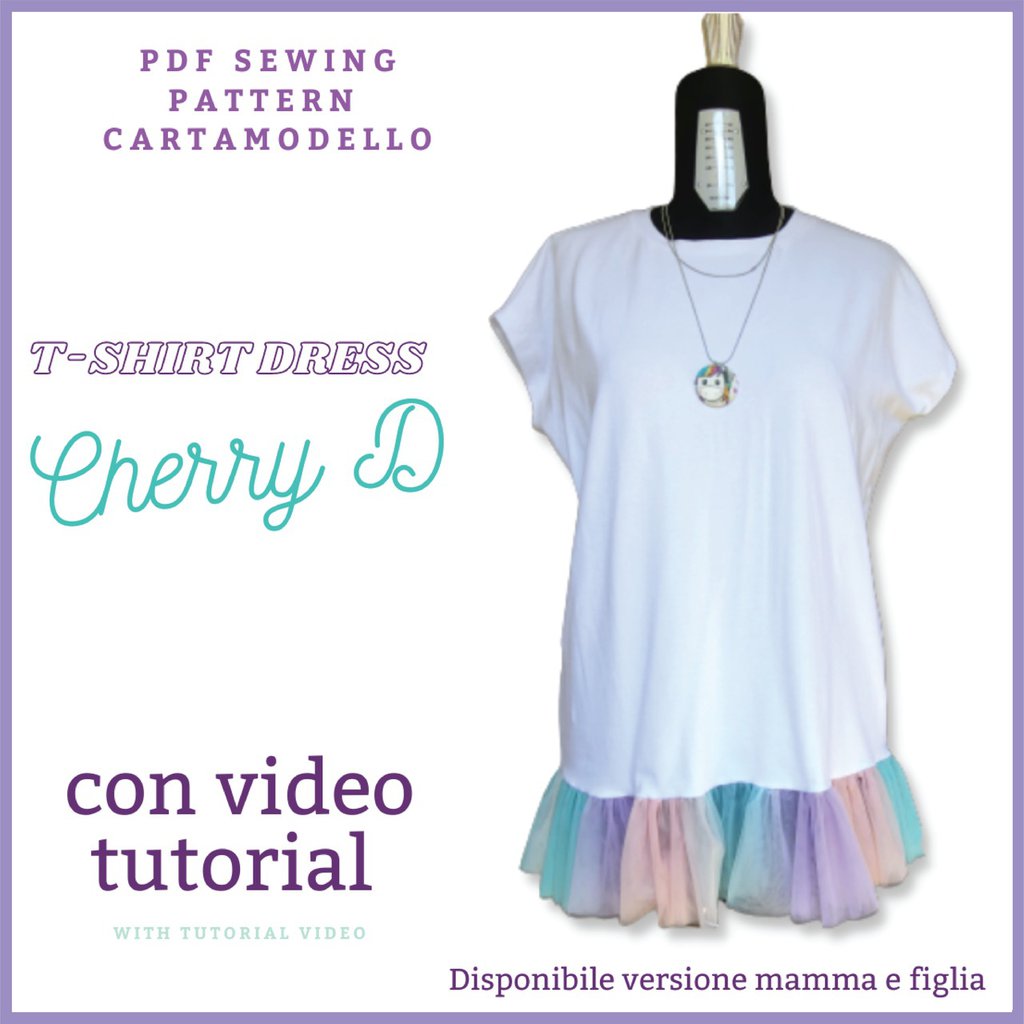 T-shirt CARTAMODELLO PDF donna cherry da taglia s a 4xl