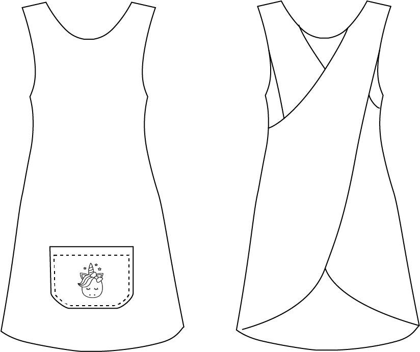 Grembiule maestra CARTAMODELLO PDF da taglia S a 3XL Apron D con video tutorial