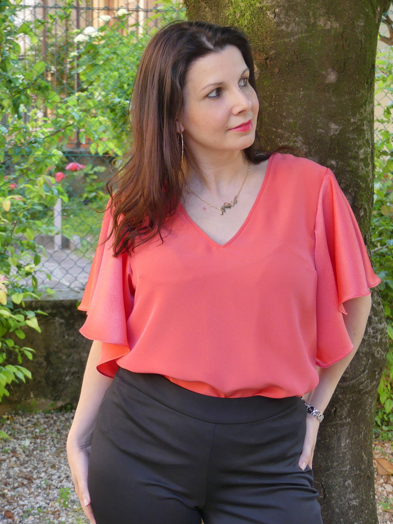 maglia t shirt CARTAMODELLO PDF donna Coral da taglia 40 a 56 con video tutorial