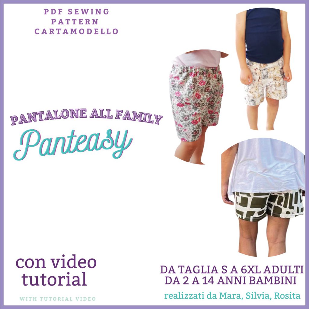 Pantaloni facili CARTAMODELLO PDF pantaeasy uomo-donna e bambino
