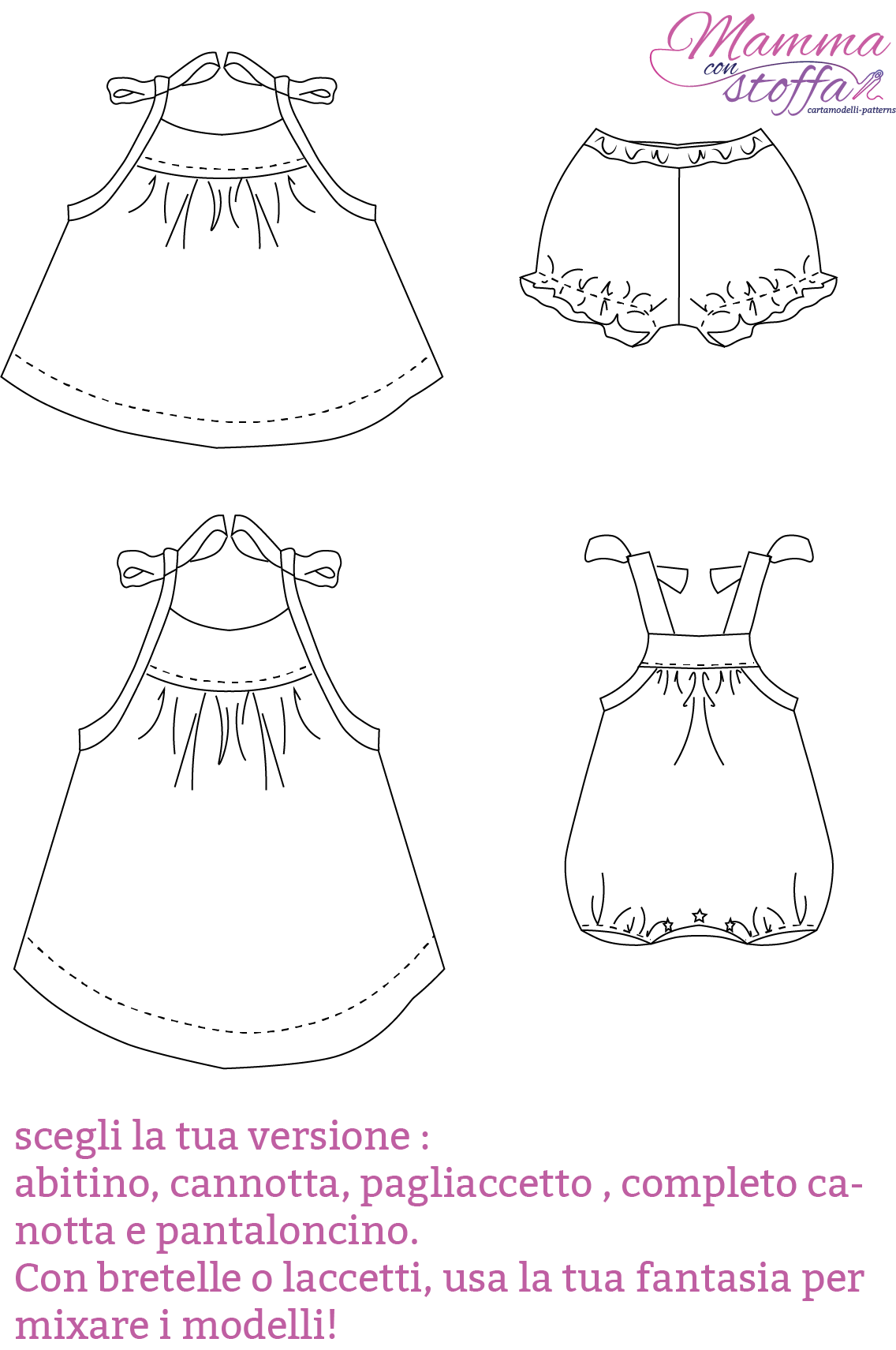 Canotta-bloomer-vestito e pagliaccetto Cartamodello e tutorial